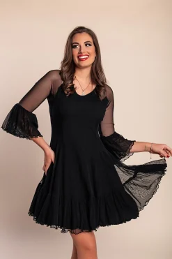 Abito corto in tulle, nero