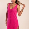 Abito da spiaggia all'uncinetto Babetta, fucsia