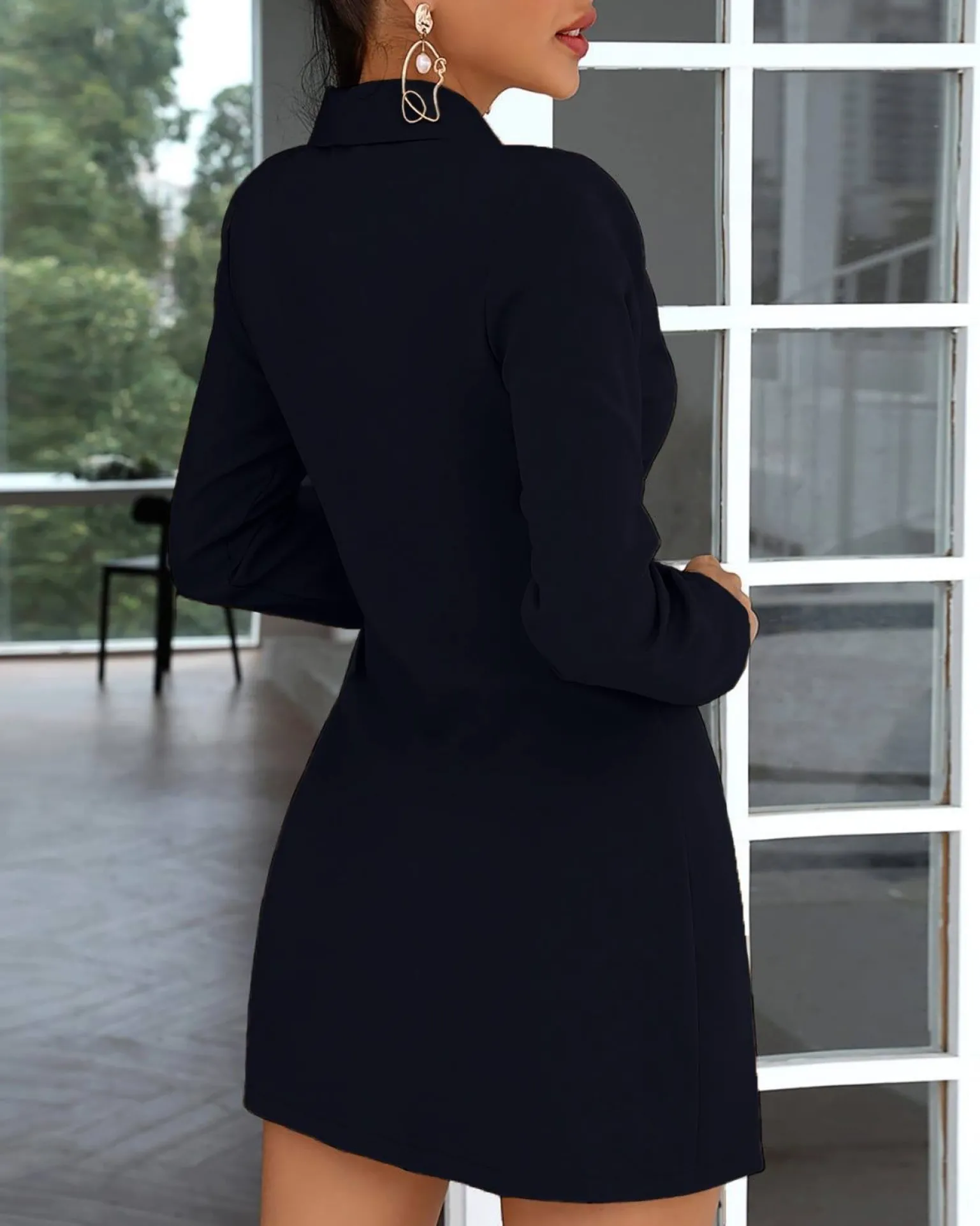 Abito elegante a chiusura ad incrocio Denver blu scuro