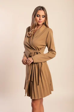 ​A​bito elegante ​a chiusura ad incrocio Denver​, marrone chiaro