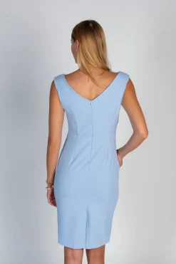 Abito elegante mini smanicato Montreal, celeste