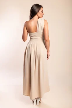 Abito lungo elegante, beige