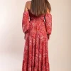 Abito maxi con stampa, multicolore