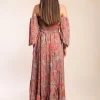 Abito maxi con stampa, multicolore