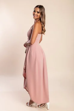Abito maxi elegante, rosa chiaro