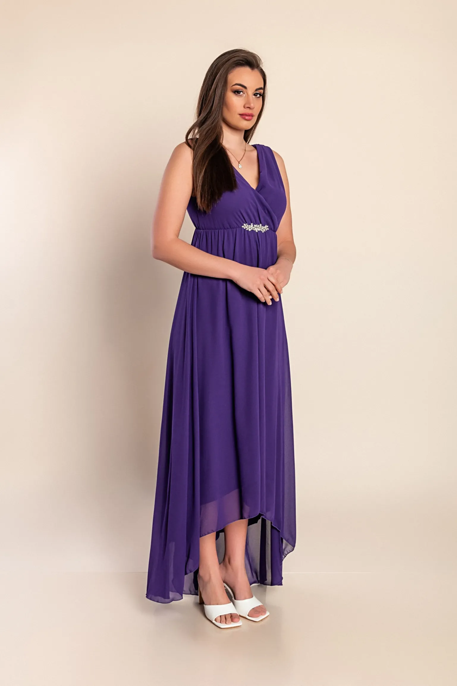 Abito midi elegante Graciana, viola