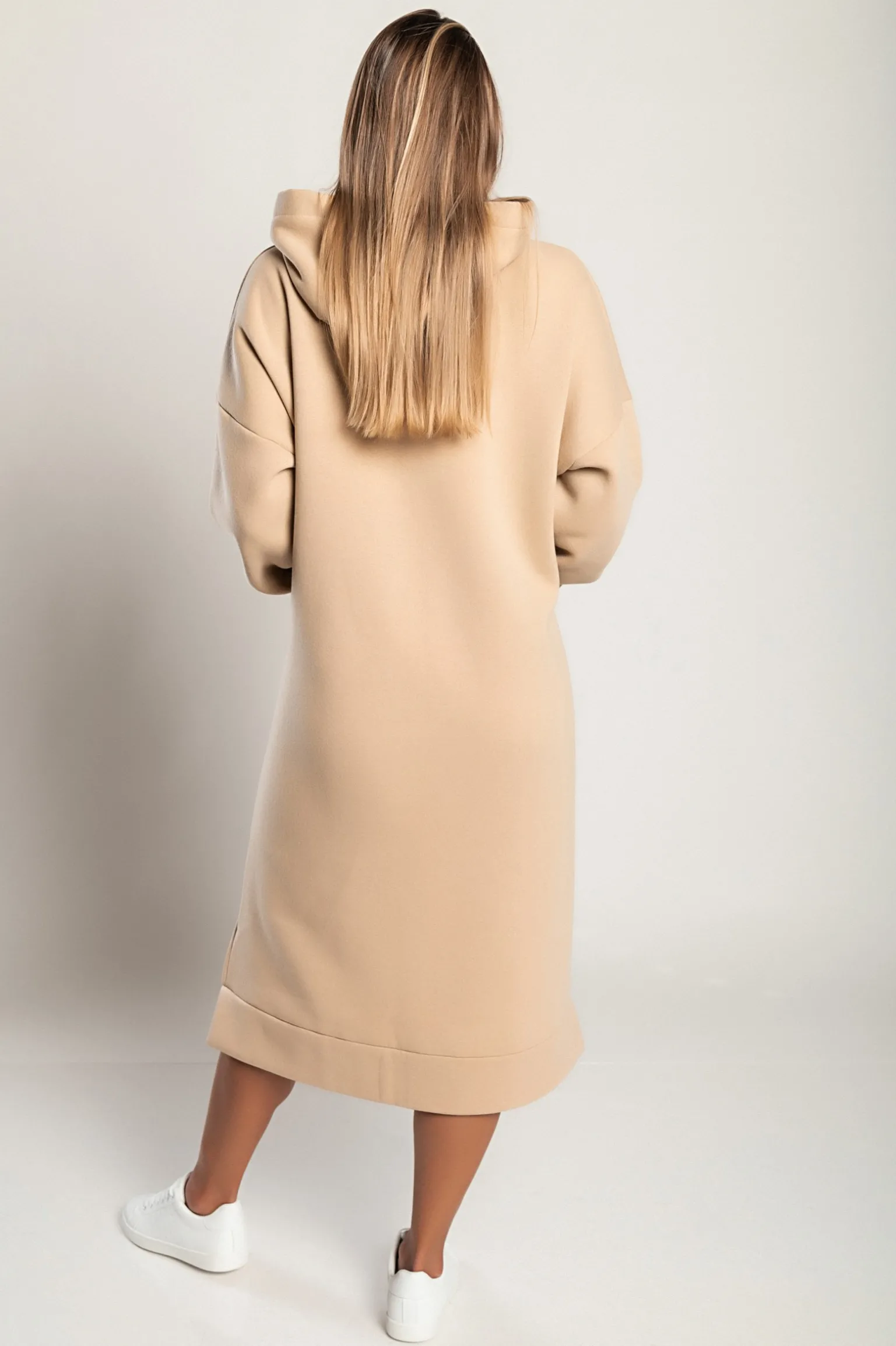 Abito midi in cotone, 18662, beige