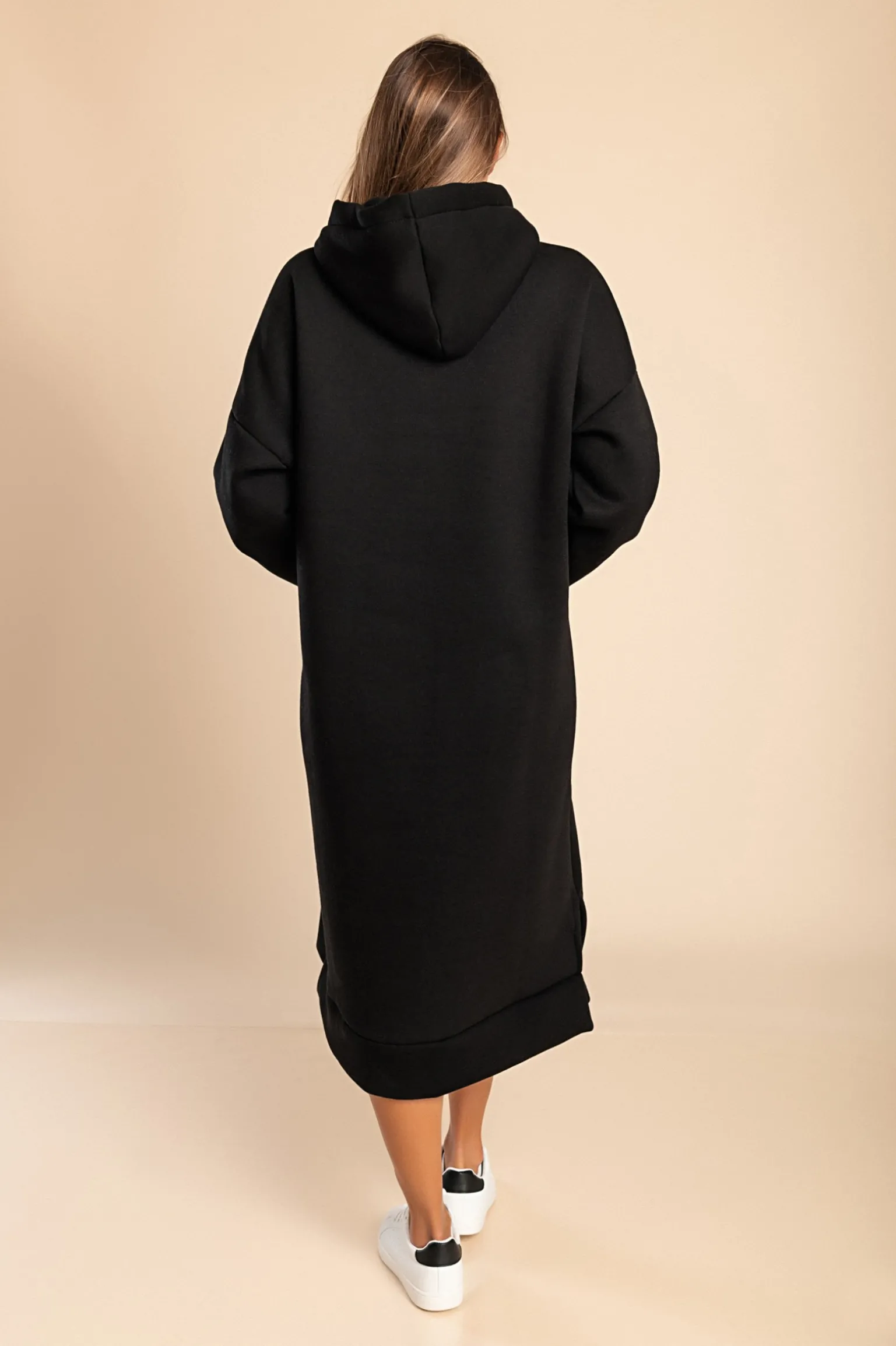 Abito midi in cotone, 18662, nero