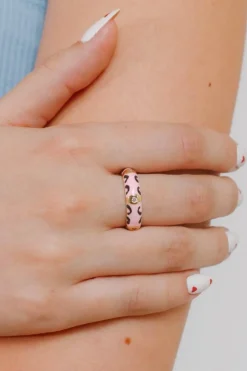 Anello con stampa, ART2218, colore rosa