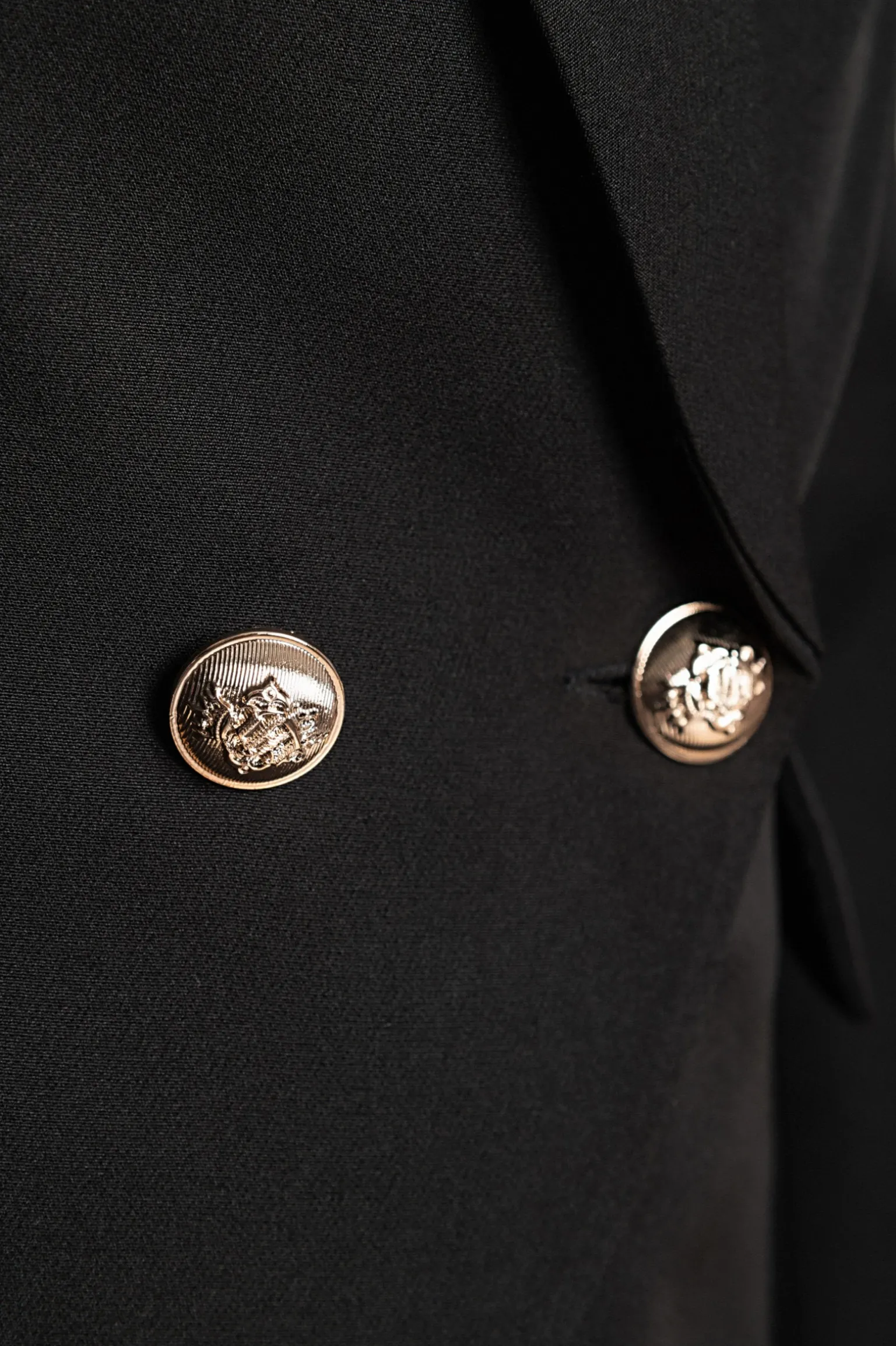 Blazer con bottoni decorativi, nero