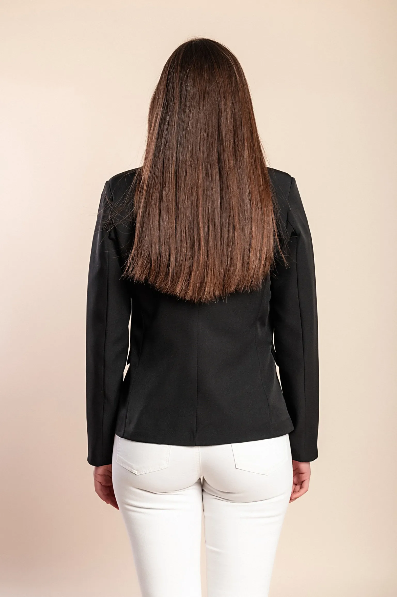 Blazer con bottoni decorativi, nero