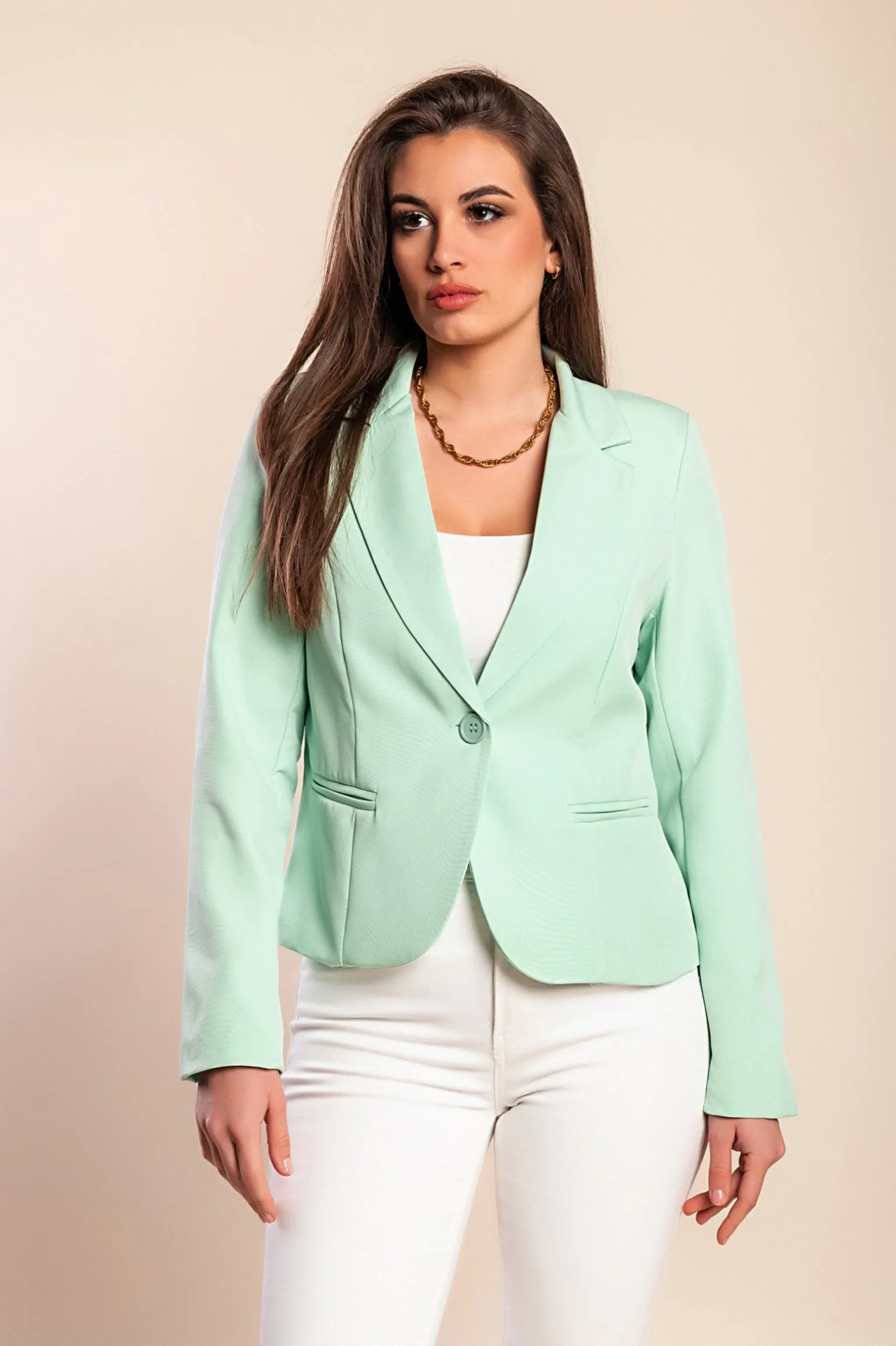 Blazer con colletto classico Softina, menta