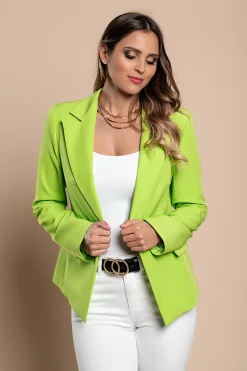 Blazer con collo classico, verde