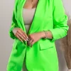 Blazer lungo con collo classico Turina, verde fluo