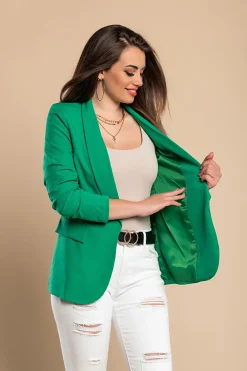 Blazer lungo con scollatura classica Turina, verde