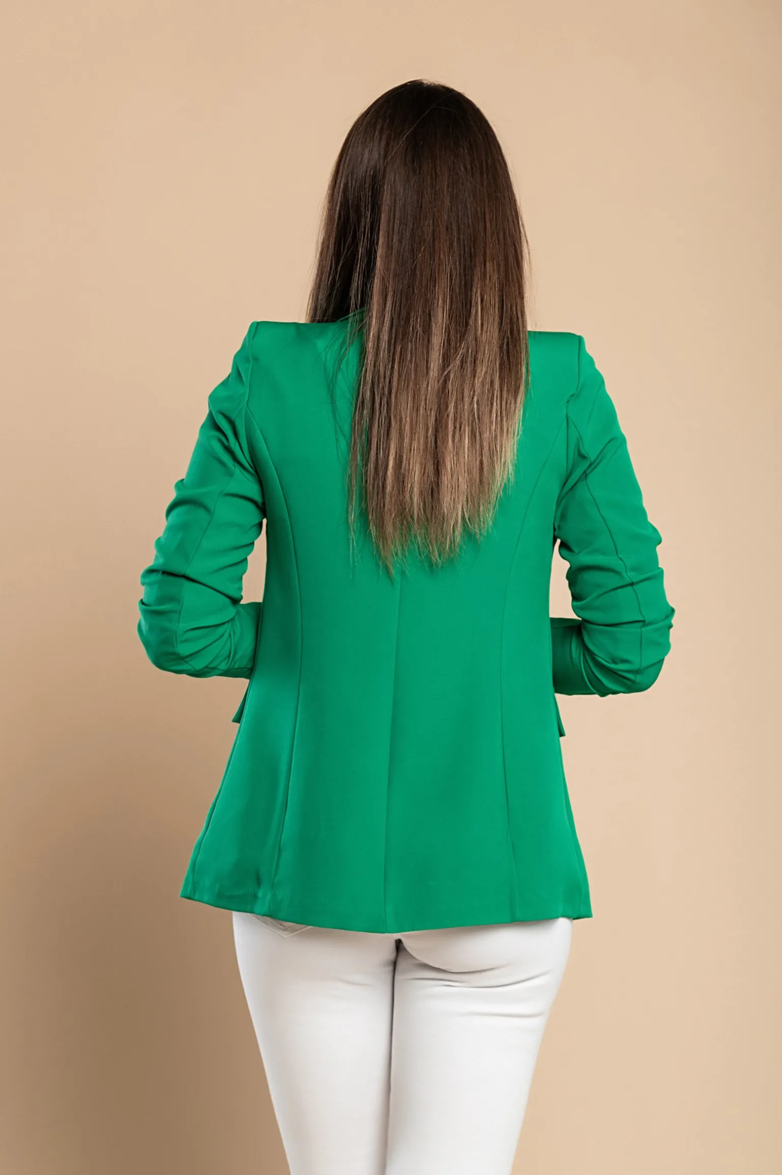 Blazer lungo con scollatura classica Turina, verde