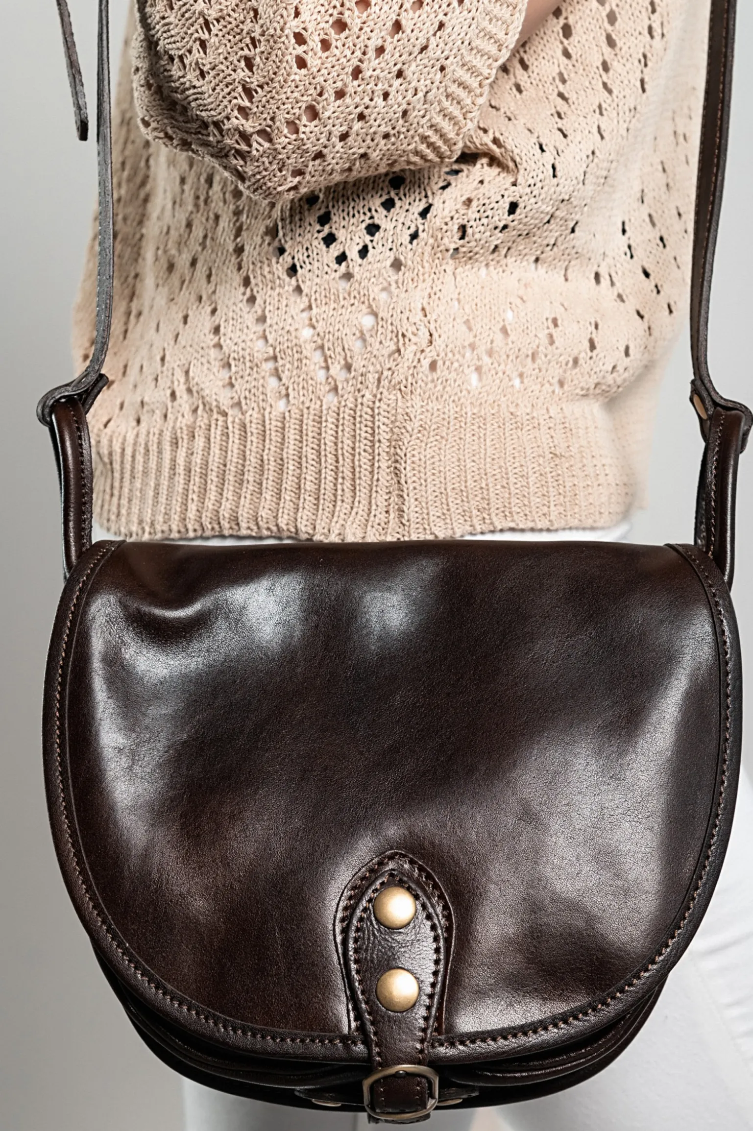 Borsa in pelle naturale "Nova", moro