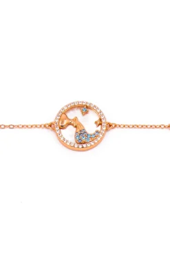 Bracciale con pendente, CAPRICORNO, oro rosa