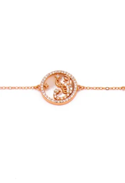 Bracciale con pendente, SCORPIONE, oro rosa