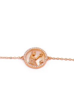 Bracciale con pendente, VIRGO, oro rosa