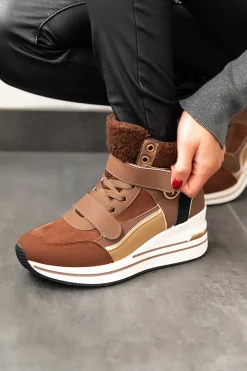 Calde sneakers alte, marroni