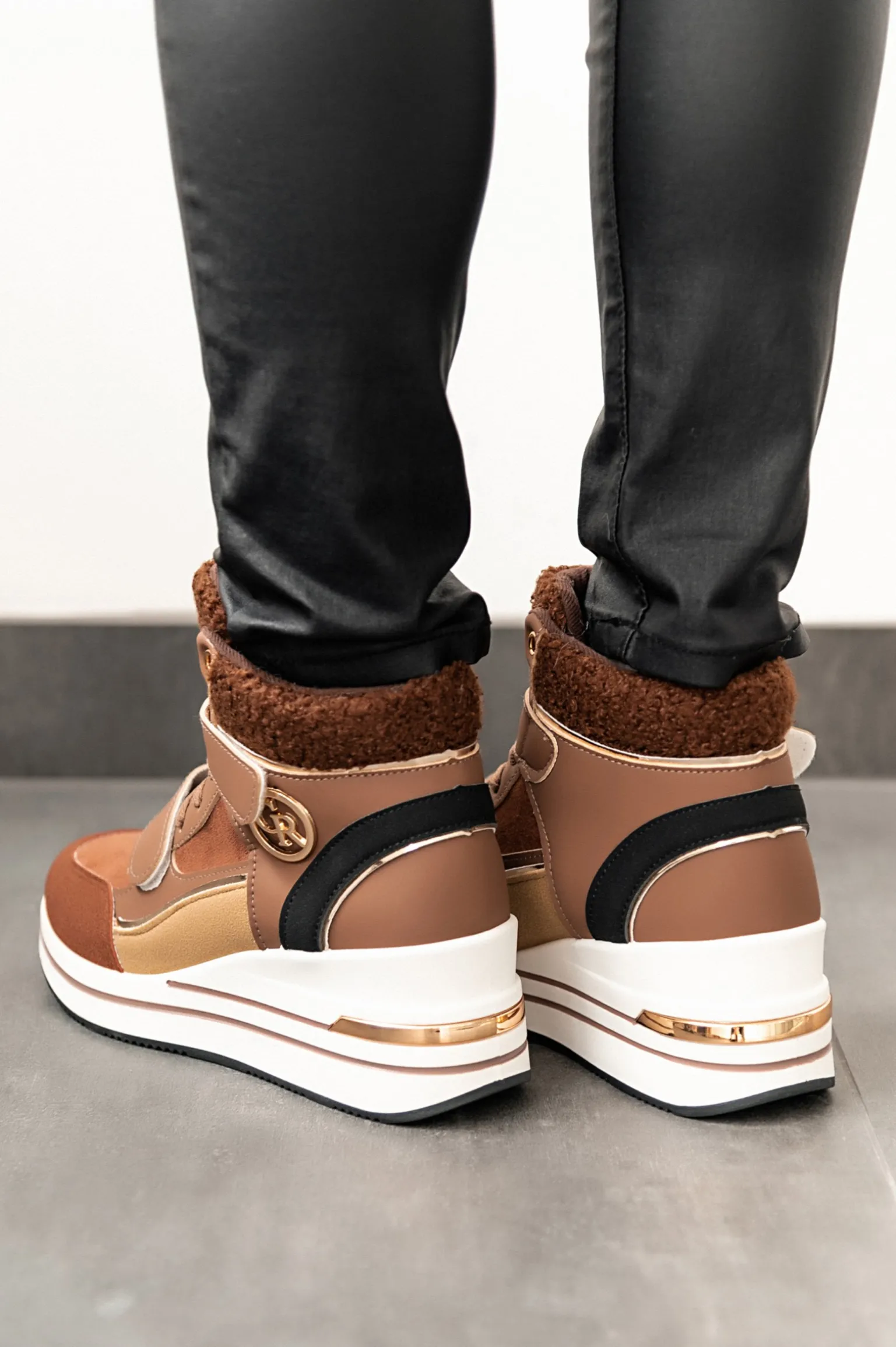 Calde sneakers alte, marroni