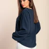 Camicetta con collana, blu scuro