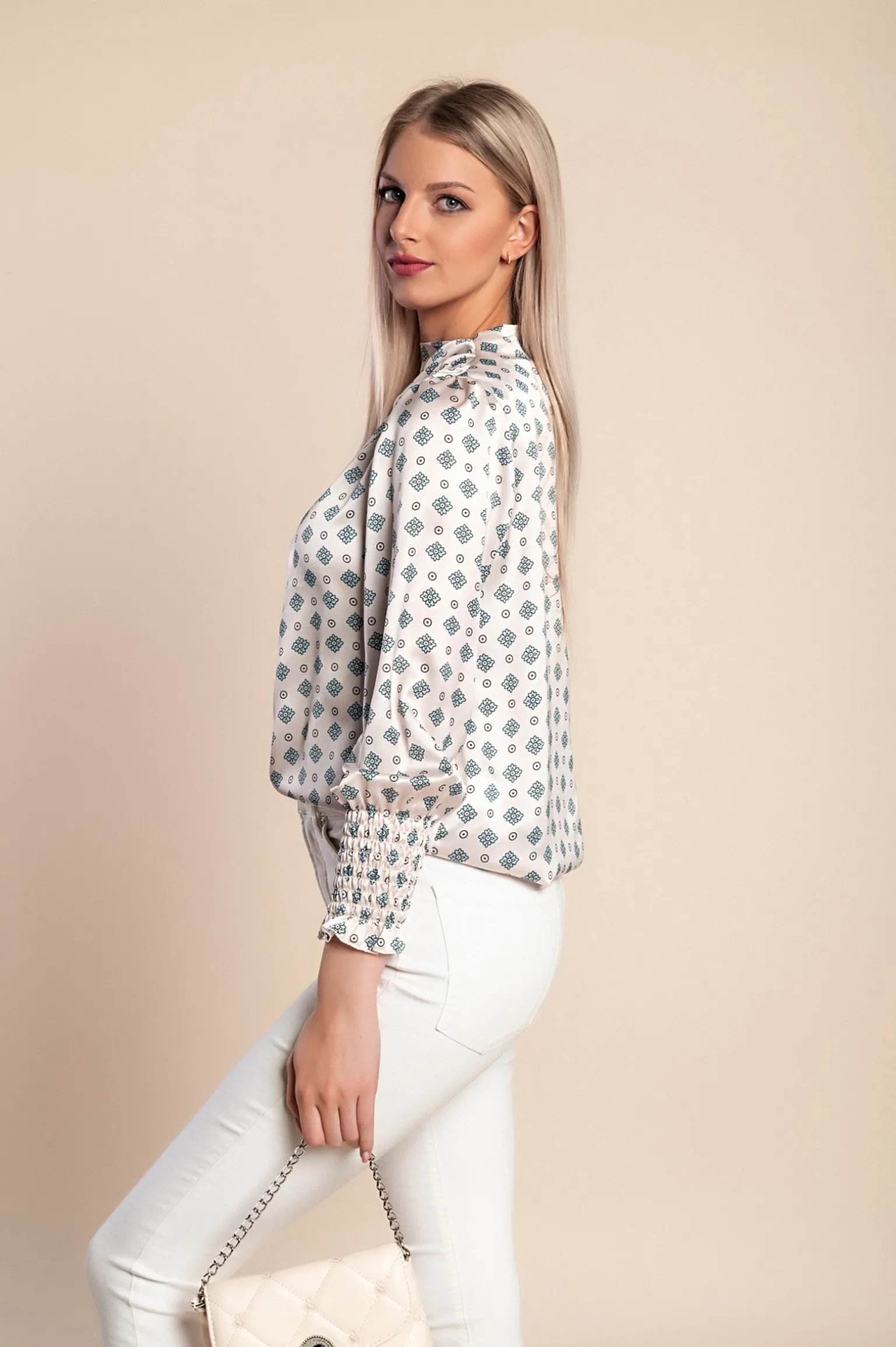 Camicetta con stampa, colore bianco
