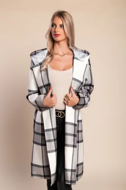 Cappotto a quadri, grigio