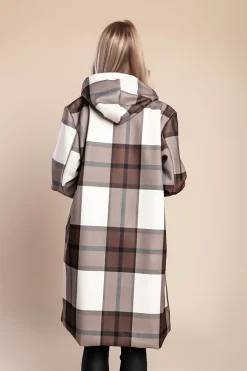 Cappotto a quadri, marrone scuro