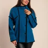 Cappotto corto elegante, petrolio