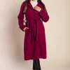 Cappotto elegante con bottoni, fucsia