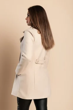 Cappotto elegante con bottoni, beige