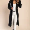 Cappotto elegante con dettagli in ecopelle, nero