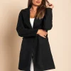 Cappotto elegante con un bottone, nero