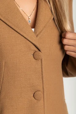 Cappotto lungo elegante, color cammello