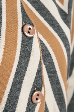 Cardigan in maglia con bottoni, beige/grigio/bianco