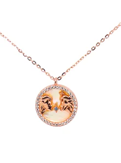 Collana con pendente, GEMINI, oro rosa