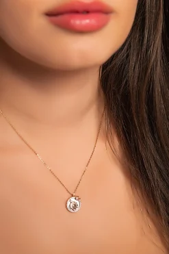 Collana con pendente, LEONE, oro rosa