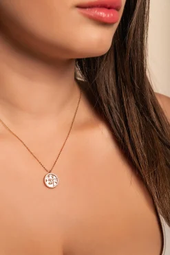 Collana con pendente, LIBRA, oro rosa