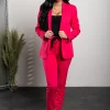 Completo di pantaloni e blazer elegante Estrena, fucsia
