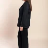 Completo elegante blazer e pantaloni, nero