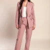 Completo elegante blazer e pantaloni, rosa chiaro