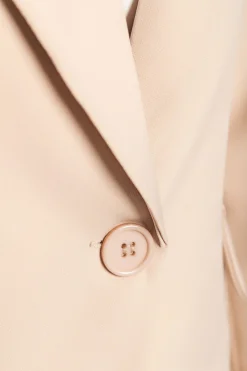 Completo elegante blazer e pantaloni, beige