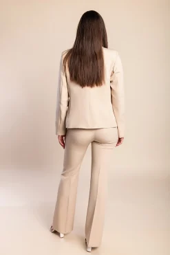 Completo elegante blazer e pantaloni, beige