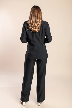 Completo elegante blazer e pantaloni, nero