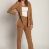 Completo giacca e pantaloni eleganti, 18438, colore cammello