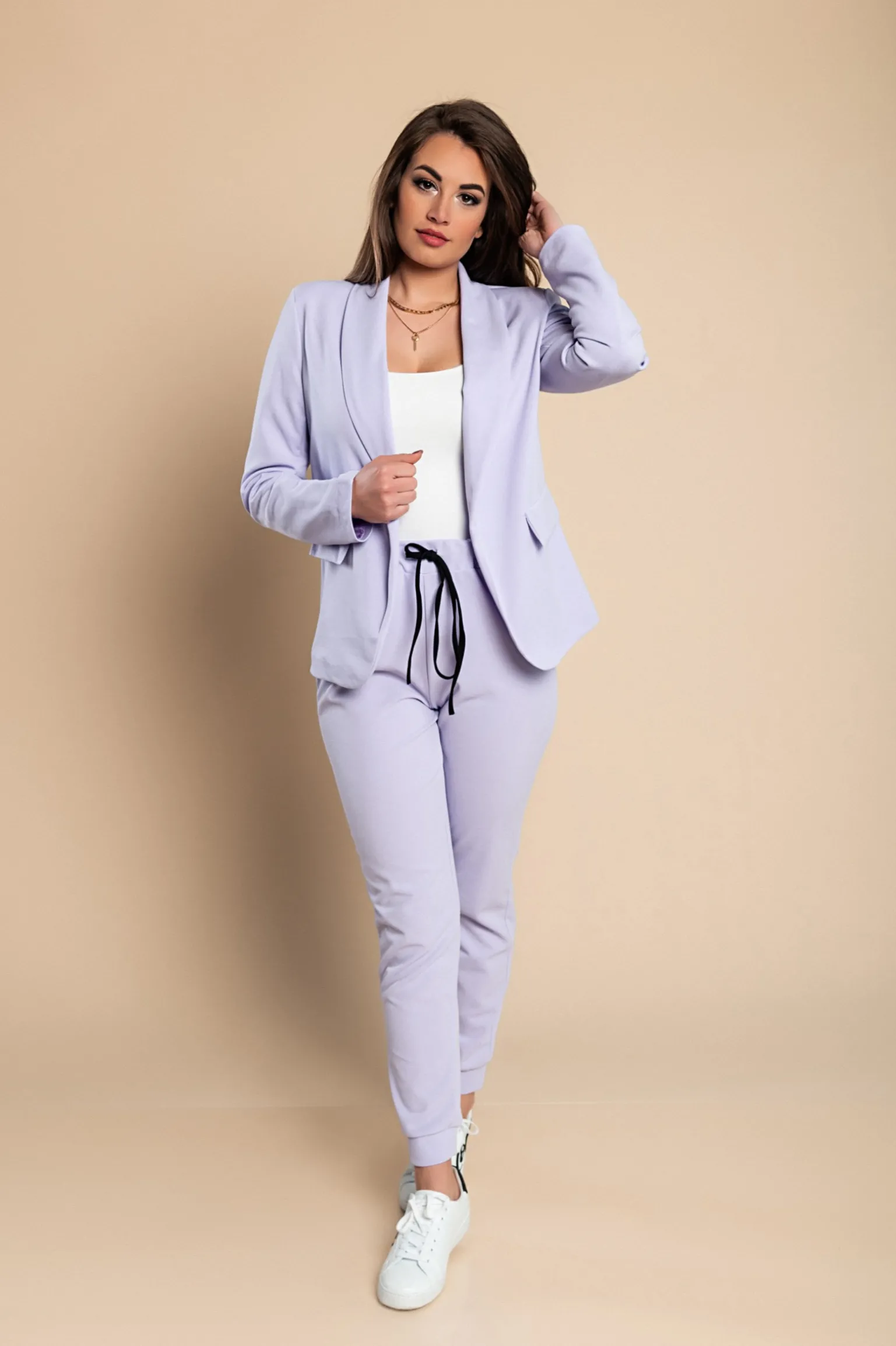 Completo giacca e pantalone elegante Estrena, lilla