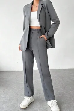 Completo giacca e pantaloni lunghi, grigio