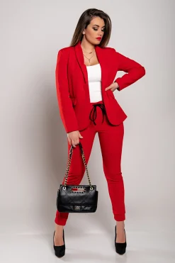 Completo pantalone e blazer elegante Estrena, rosso